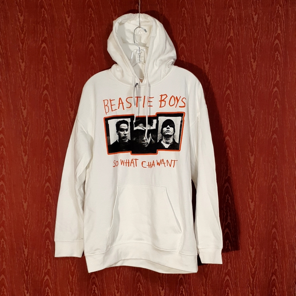 BEASTIE BOYS SO WHAT CHA WANT White Oversized Licensed Sweatshirt Hoodie UNISEX